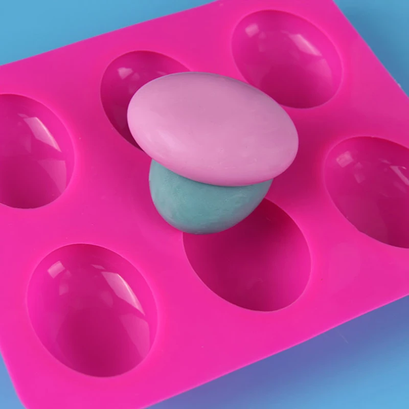 Duck Egg Silicone Mold Oval Handmade Soap Silicone Soap Mold 6 Even Egg Fondant Cake Porous Candle Making