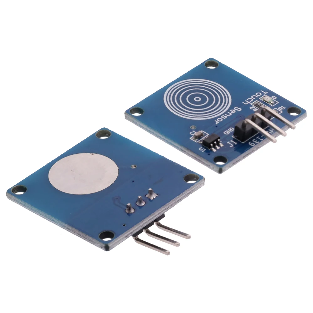 Фото Сенсорный модуль TTP223 для Arduino, 1-канальный сенсорный емкостный сенсорный переключатель для Arduino, стартовый комплект «сделай сам», синий №2