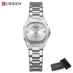 Elegant Gold Women's Watch with Diamond Accents and Stylish Stainless Steel Band, Includes Gift Box (Silver Box)