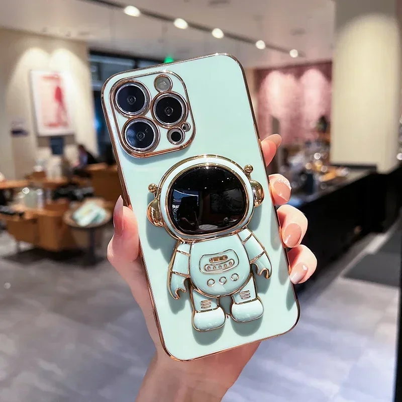 Astronaut Standing Holder Phone Case For infinix Note 30Pro Hot 30 30i 20 20i 11 12i 20Play Plating Cover note30_voghion.com