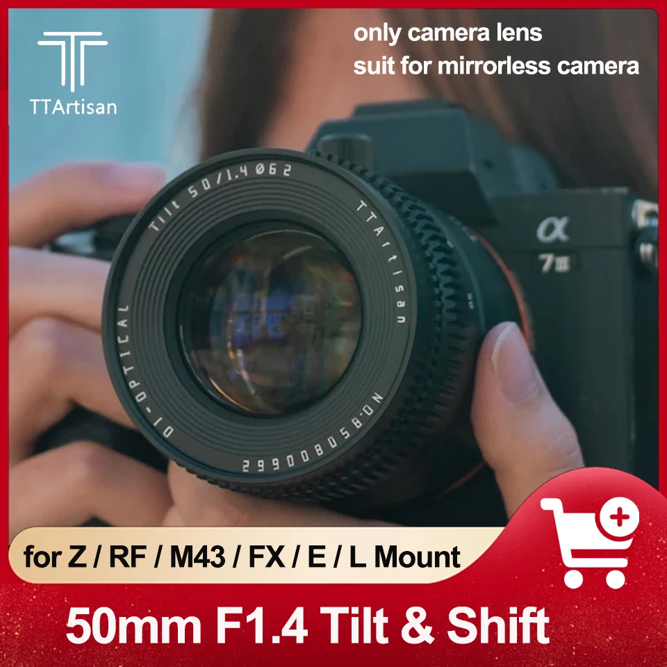 Ttartisan 50Mm F1.4 Obiettivo Inclinabile E Shift Full Frame Mf Portrait Lens Per Olympus Epm1 Nikon Z50 Canon Rp Fuji X-T2 Leica T Sony