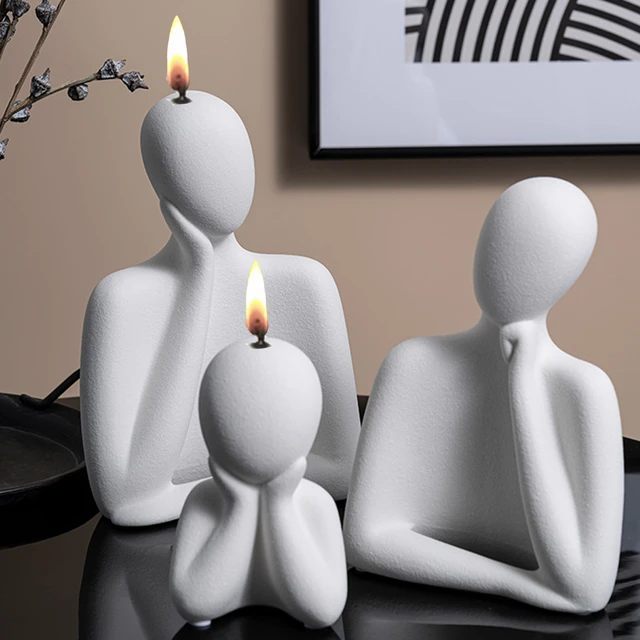 Moules de bougies en Silicone, corps abstrait de famille, bougie aromatique  pour Portrait de penseur, pour