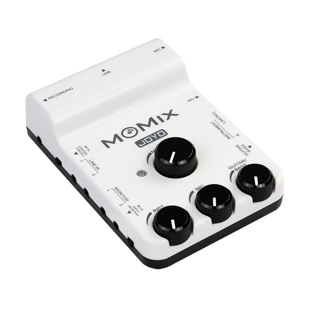 Description Picture 3 of itemJOYO MOMIX Portable Sound Card For Guitar Bass Keyboard Recording Live Streaming Electronic Drum Instrumental Audio Mixer
