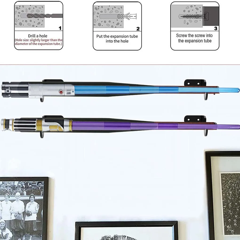 2 Pairs Acrylic Baseball Bat Wall Mounted Holder Softball Bats Display Organizer Rack Living Room Store Collection Bracket baseball bat