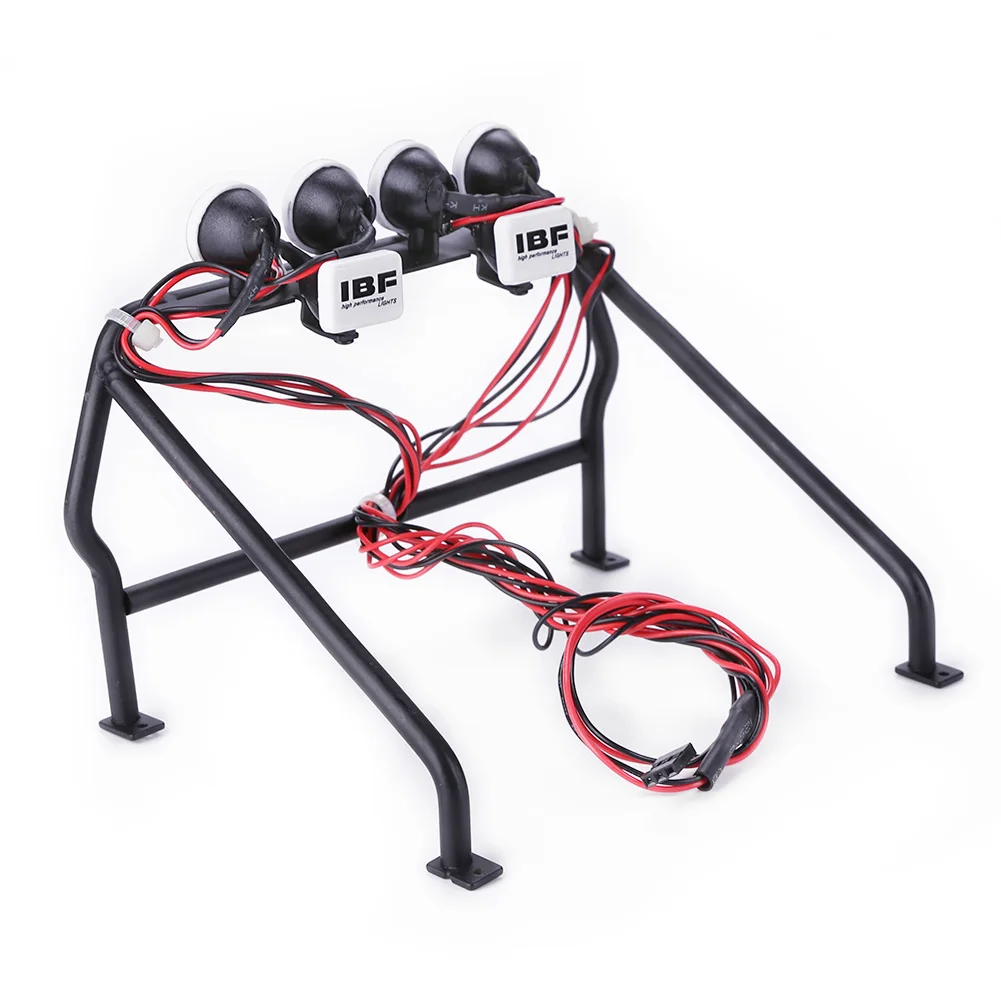 6개의 LED 조명이 있는 금속 롤 케이지 버킷 RC4WD 1/10 TF2 원격 자동차 액세서리용 금속 RC 자동차 롤 케이지 버킷