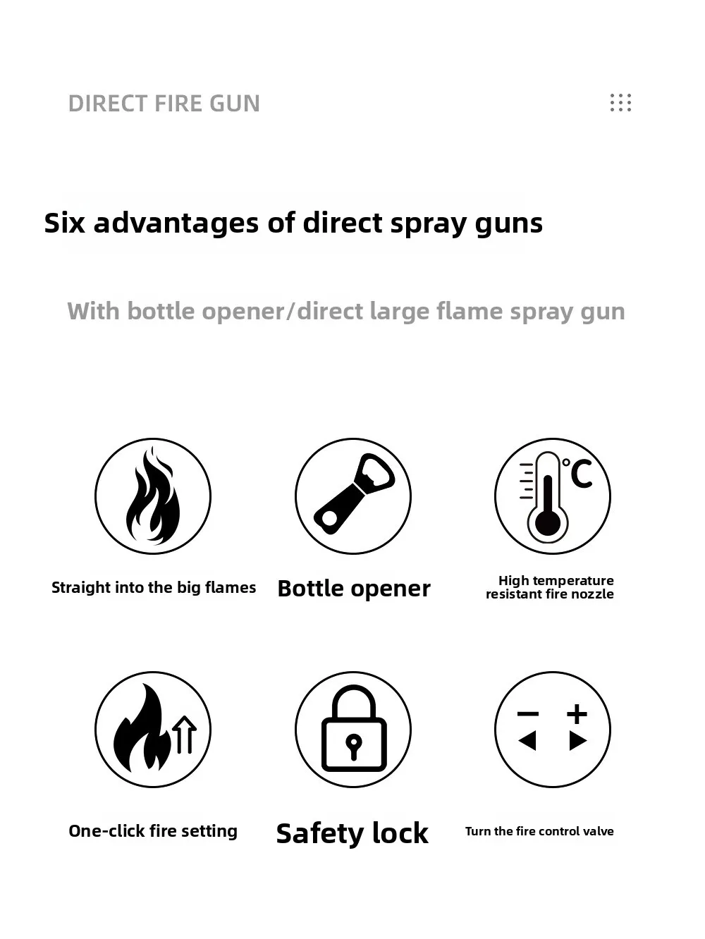 JOBON 1300 ° Large Flame Spray Gun Lighter Windproof Direct Spray Flame Outdoor Kitchen Cigar with Bottle Opener Lighter Sf7879db140d44a13bfb587ddcb50252eE