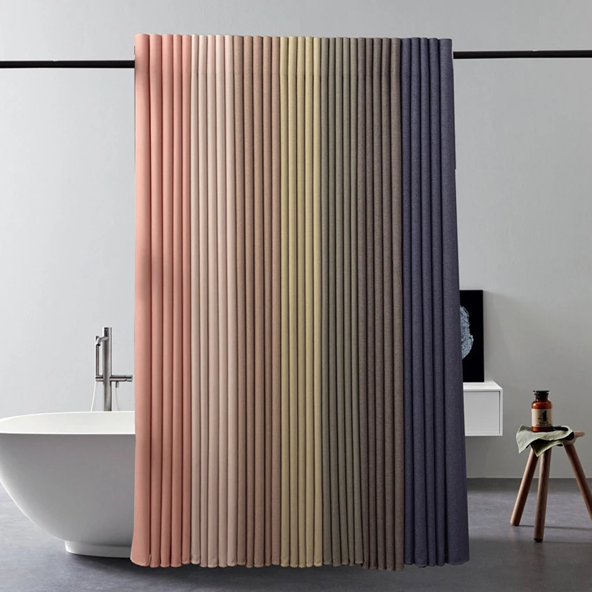 Tenda da doccia in lino finto spesso di lusso tende da bagno impermeabili  per vasca da bagno grande copertura da bagno con ganci in metallo