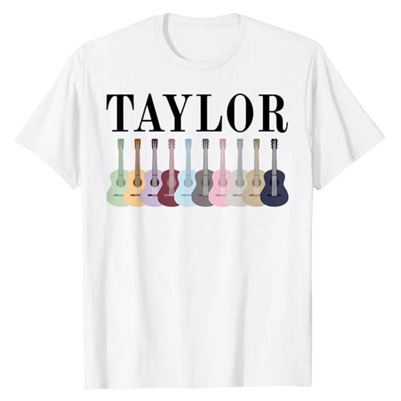 

Taylor Personalized Name I Love Taylor Girl Groovy 70's T-Shirt Funny Guitar Music Lover Graphic Tee Tops Cool Rock Punk Clothes