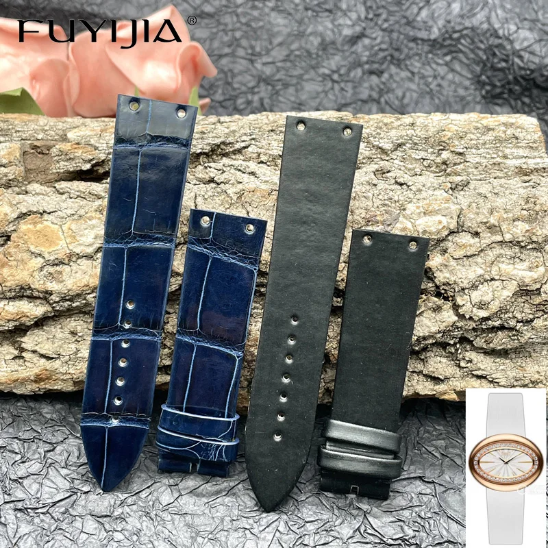 

FUYIJIA Luxury Custom P-iaget Watch Band Alligator Strap 20MM Handmade Crocodile Skin Watchbands Waterproof Genuine Leather Belt