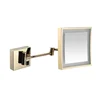Modern Black Bathroom Mirrors Quality Brass Dual Arm Extend Folding Bathroom Makeup Mirror Magnifying LED Light Bathroom Mirrors 6