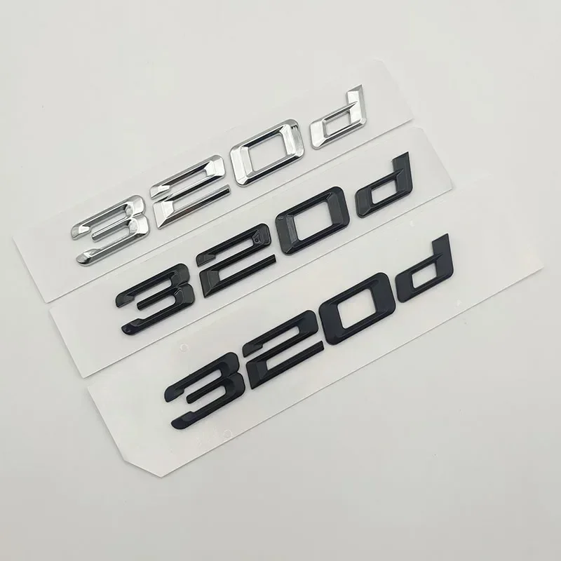 3D Abs Cromato Nero Opaco Logo 320D Emblema Lettere Adesivo Bagagliaio Auto Per Bmw 320D E46 E36 E90 E91 E92 F31 G20 G21 Accessori