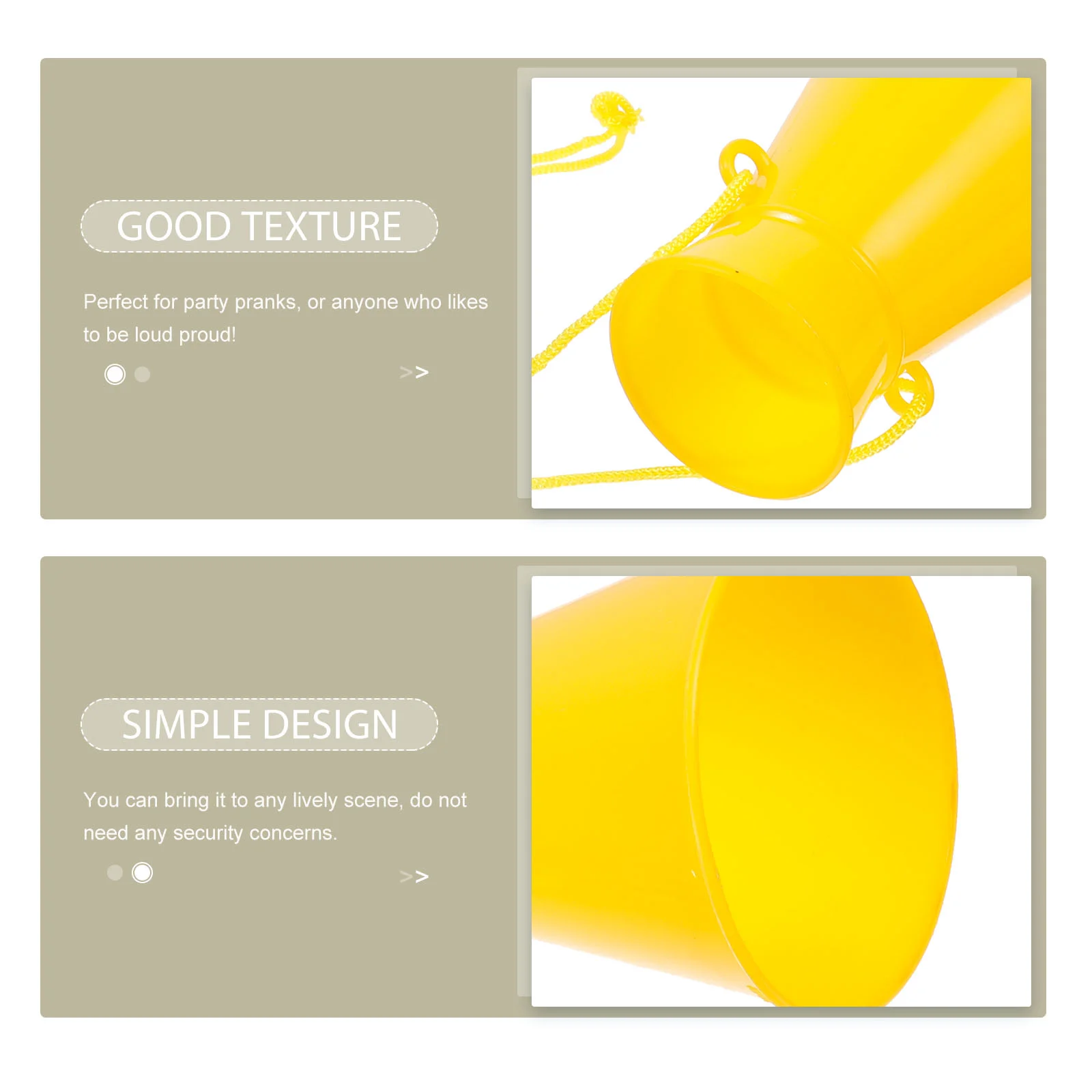 Cheer Horn Plastic Party Horns Yellow Noise Maker Toy Megaphones Cheering Props for Fans Versatile Use at Parties Ceremonies