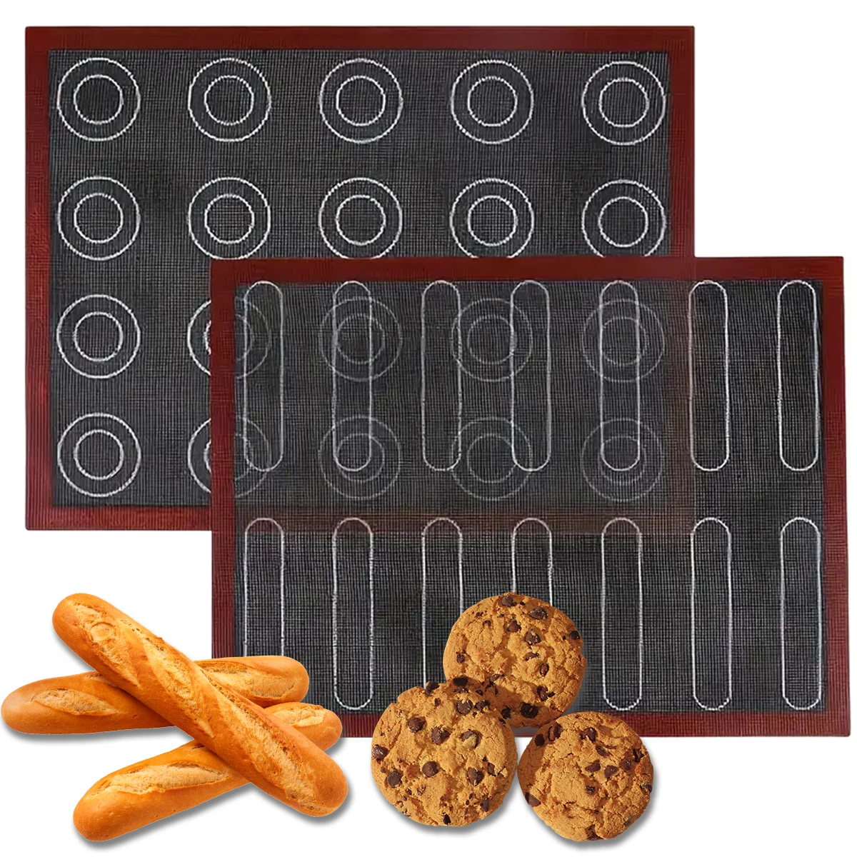 Reusable Perforated Silicone Baking Mat 2 Sides with Puff & Round Patterns Non-stick Oven Liner for Cookies Macaron Bread Reusable Perforated Silicone Baking Mat 2 Sides with Puff & Round Patterns Non-stick Oven Liner for Cookies Macaron Bread
