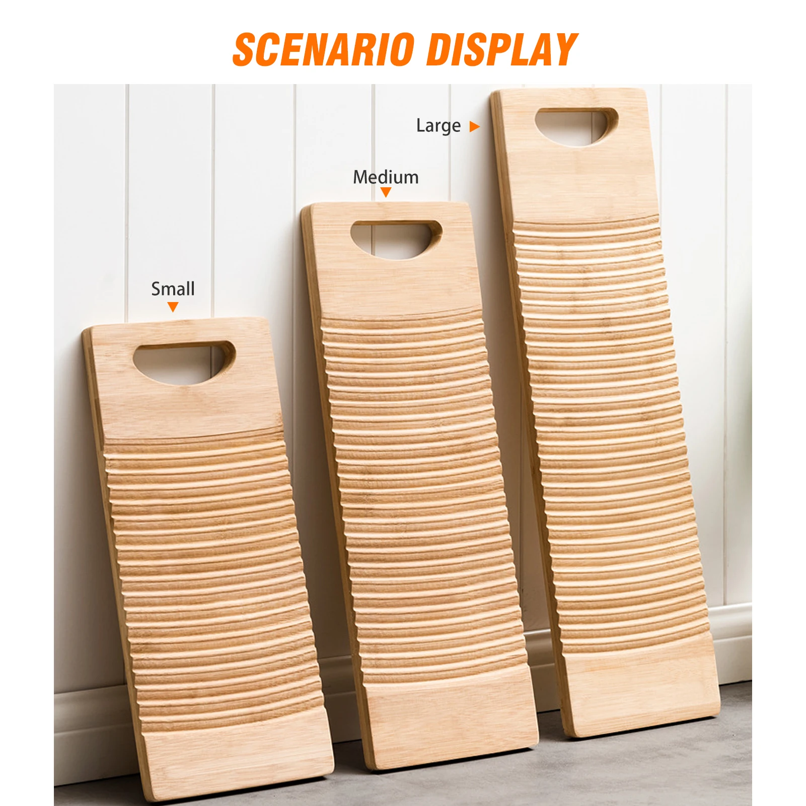 WashboardWashing Clothes Bamboo Wood Hand Old-fashioned Manual Hand Washer Scrub Board Bathroom Accessories Cleaning Tools