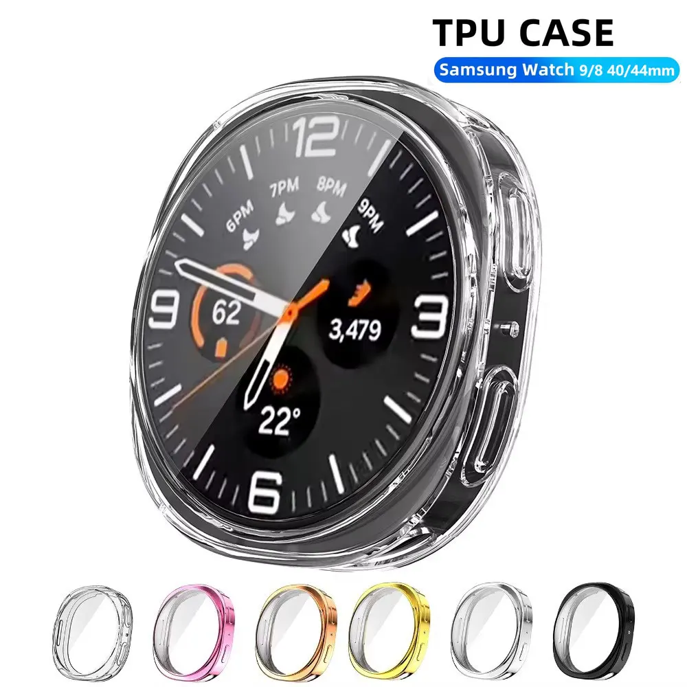 Premium Soft TPU All-Around Protective Watch Case with Screen Protector, 40mm/44mm