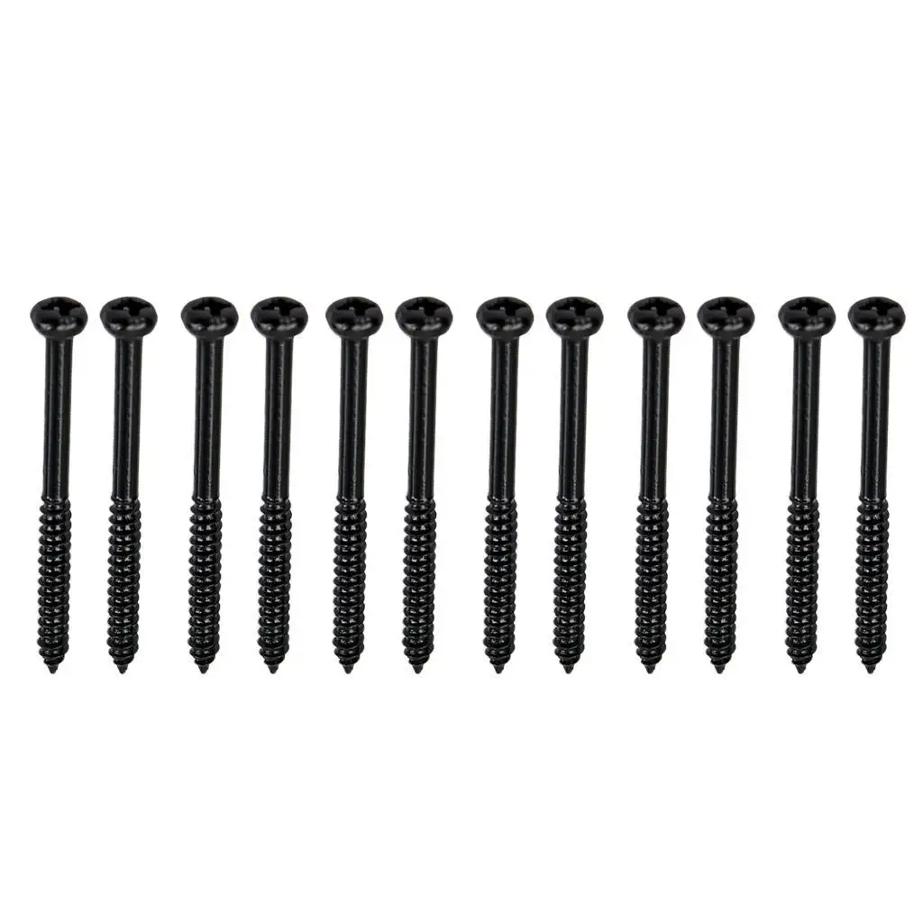 

12 Pieces Bass Pickup Mounting Screws for JB Pickups Black