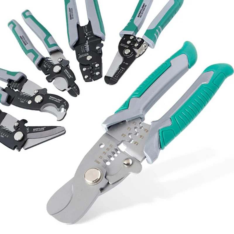 Cable Wire Stripper Cutter Crimper Multifunctional Useful Manganese Alloy Terminal Crimping Stripping Plier Tools