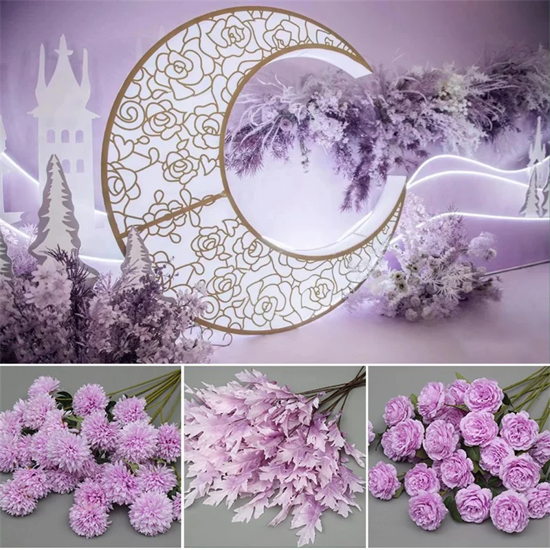 Elegant Purple Silk Floral Bouquet - Wedding & Home Decor