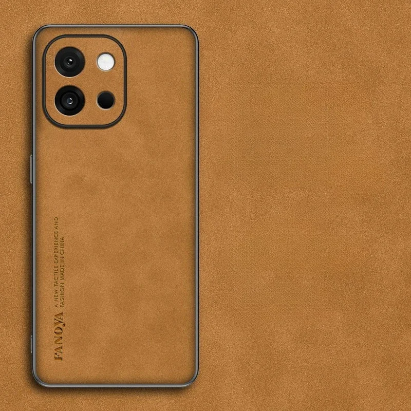 Plain PU Leather Matte Soft Silicone Shockproof Phone Case Cover