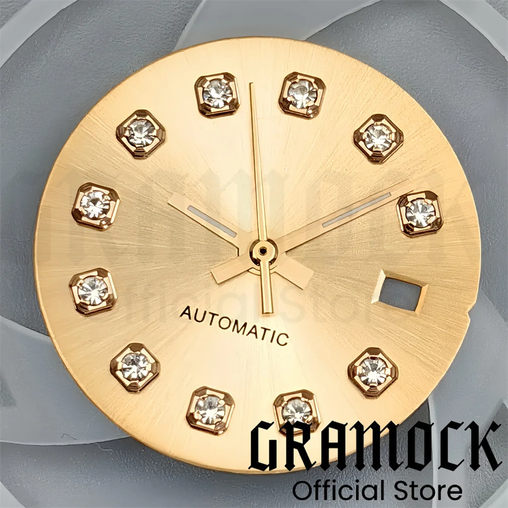 Multicolor Sunburst Gradient Watch Dial with Diamond Markers and Date Window for Automatic Women's Watch