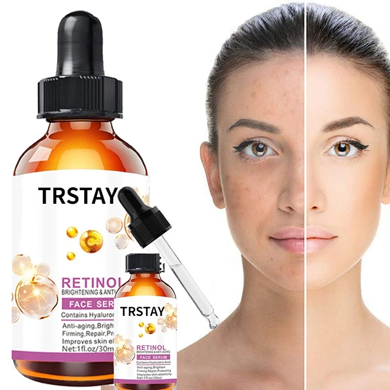 

Retinol Anti Aging Serum Firm Lift Fade Fine Lines Removal Wrinkle Moisturizing Face Essence Brighten Repair Smooth Skin Care