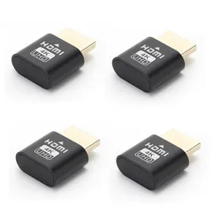 4K HDMI Virtual Display Dummy Plug Adapter - Universal System Support (4pcs black)