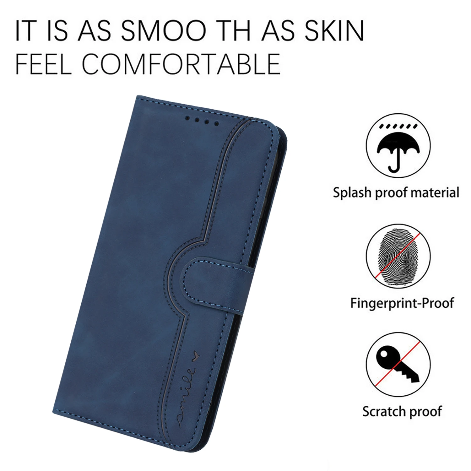 Premium Flip Leather Wallet Case with Magnetic Stand and Protective Shell Cover