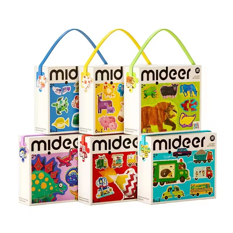 Mideer 6 In 1 My First Artist Puzzle Farm Animals Children Early Educational Toys Large Art Enlightenment Puzzle For Kids  2Y+ 5