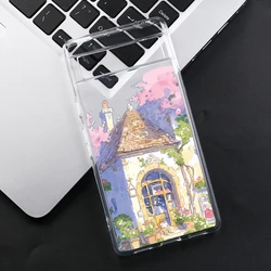 Pink Purple Floral Landscape Phone Case - Clear Soft TPU Back Cover - Pixel 8A (Style 1)