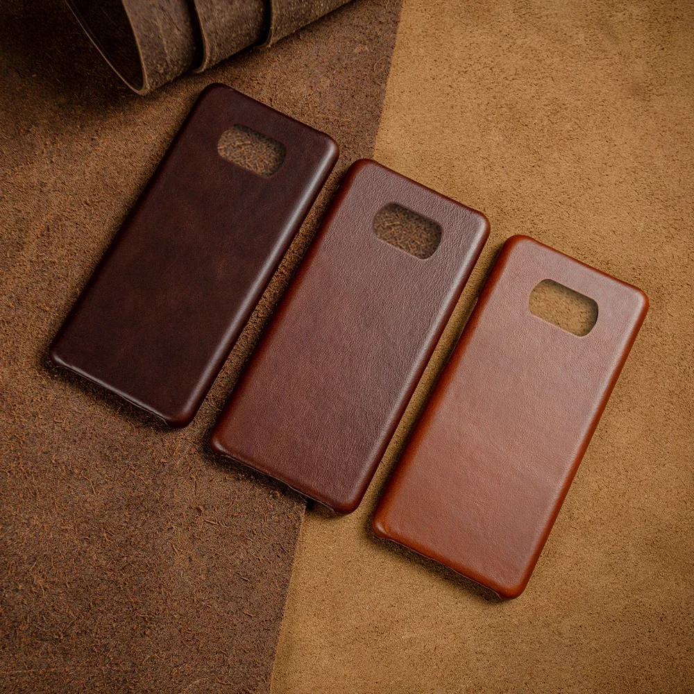 Handcrafted Genuine Leather Phone Case with Oil Wax Finish
