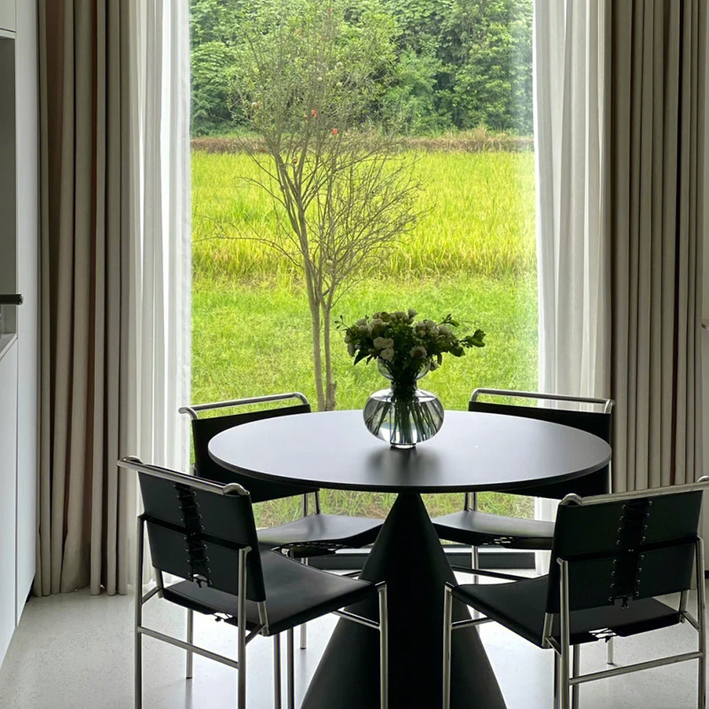 

Simple rock plate table, solid color household round round table, cream style personalized table