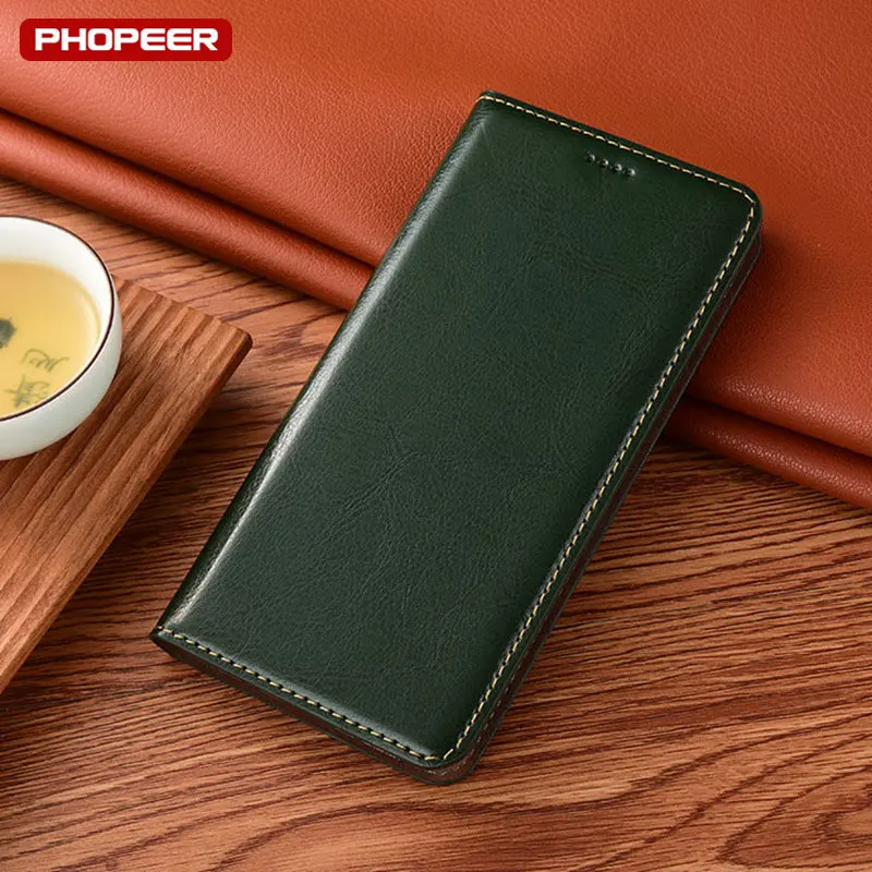 luxury Genuine Leather Case For XiaoMi Poco M5 M5S M4 M3 M2 F1 F2 F3 F4 GT Pro Phone Retro Crazy Horse Flip Cover