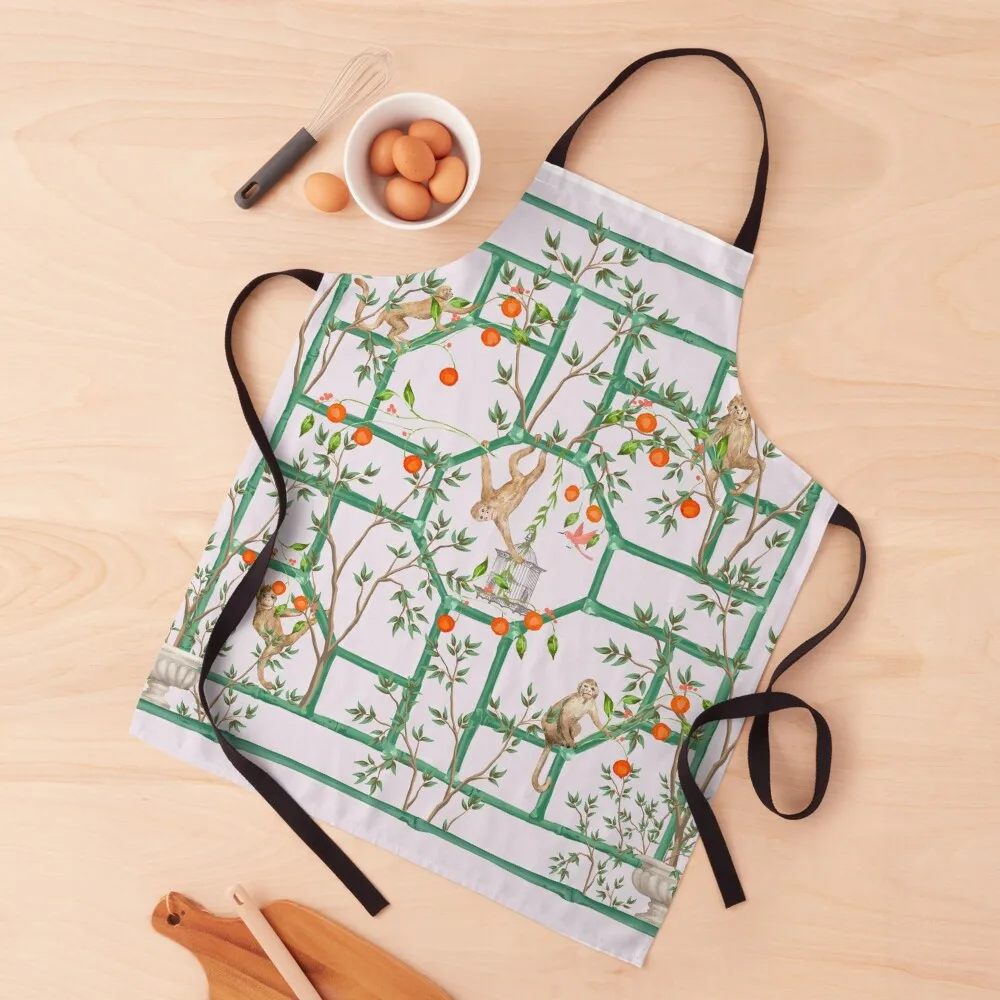 

Chinoiserie monkeys Fretwork Apron Restaurant Kitchen Equipment waiter Kitchen on the wall kitchen clothes for men Apron