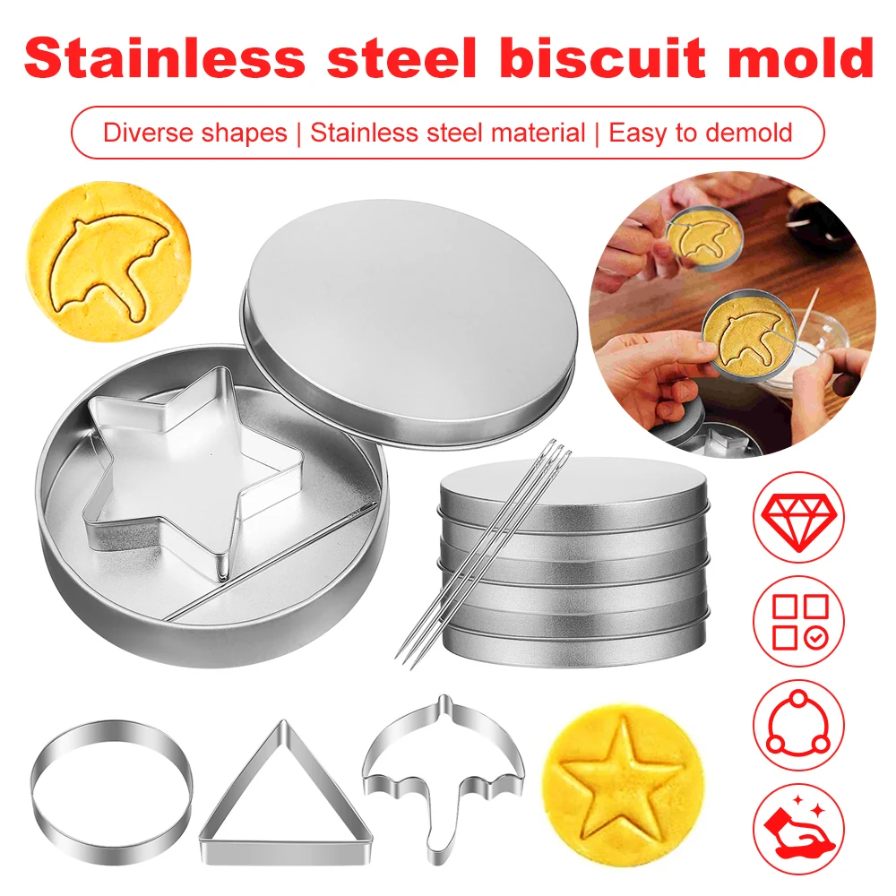12pcs Sugar Cookie Mold Candy Biscuits Molds Sugar Game Kit Honeycomb Cookies Game Kit For Squid Korean TV Fans and Kids cookie mold