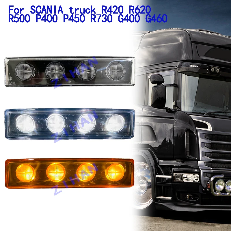 

2 PCS LED Sunvisor Marker Light Lamp White Yellow Blue For SCANIA G-P-R-T OEM 1798980 1910437