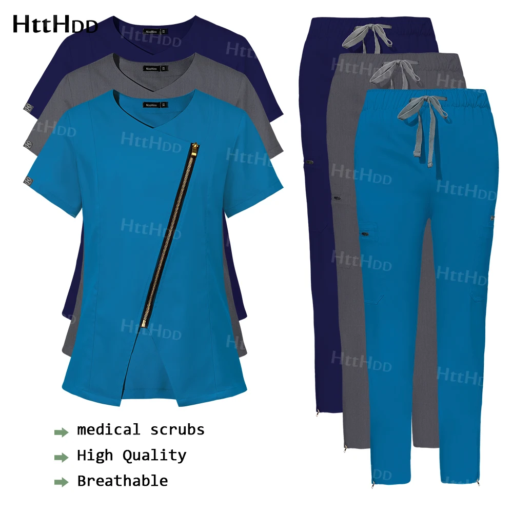 

Healthcare Nursing Uniforms Dentist Scrub Surgical Gown Medical Uniforms Scrubs Set Women Pet Store Pharmacy Work Clothes Jacket