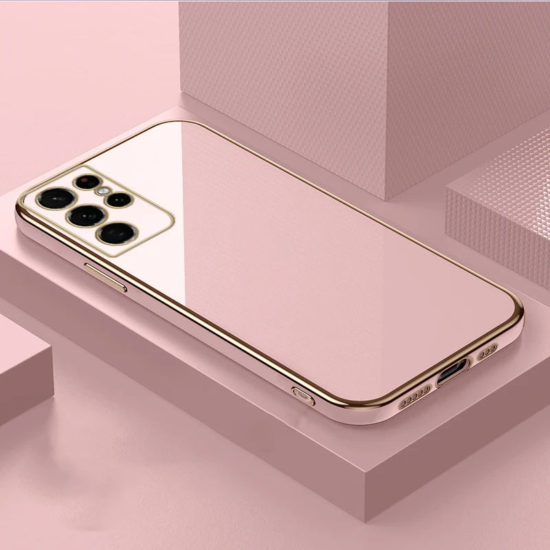Elegant Plating Square Phone Case - Soft Silicone Cover