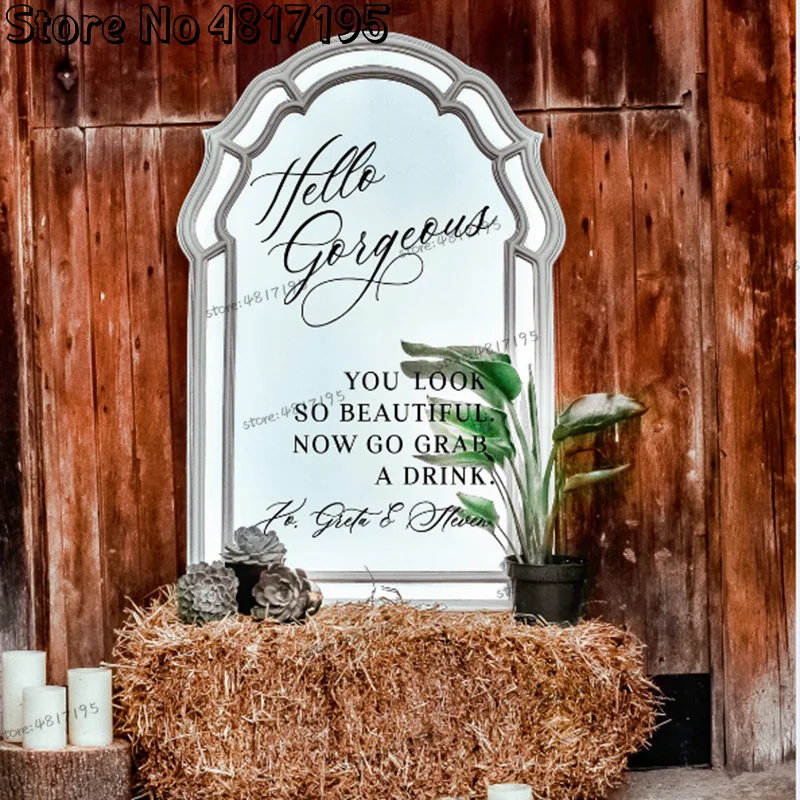 Window Decals Elegant Wedding Mirror Wall Decor Stickers