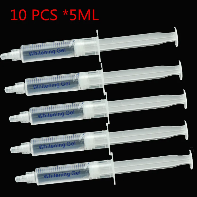 10 Pcs 5ml Pro Teeth Whitening Syringe Dental Tooth Bleaching Whiten Gel 25% 35%