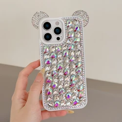 Sparkling 3D Ears Glitter Phone Case - Stylish Shockproof Back Cover - iPhone 15 (1 only case)