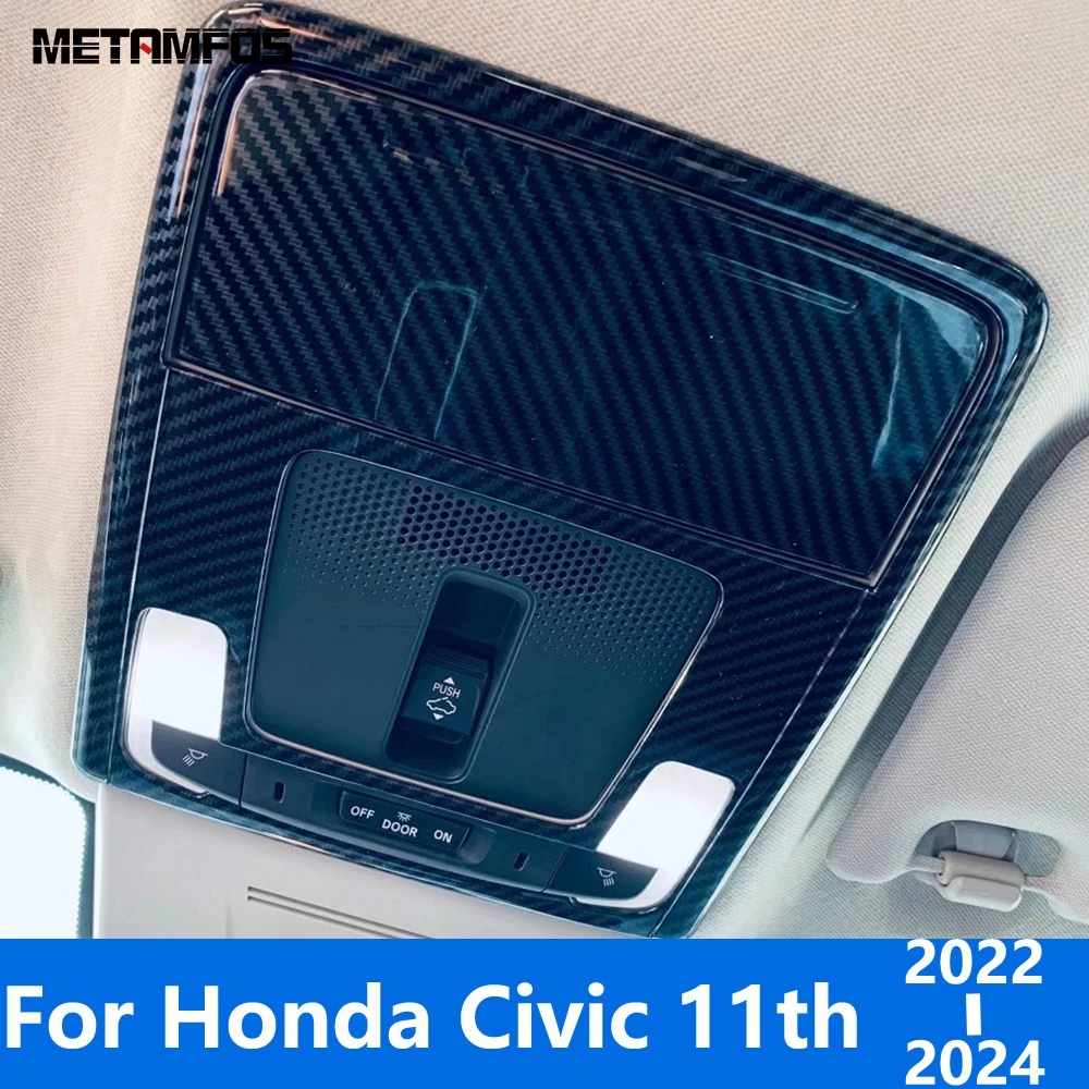 

Передняя и задняя крыша автомобиля из углеродного волокна для Honda Civic 11th 2022 2023 2024, освещение интерьера автомобиля