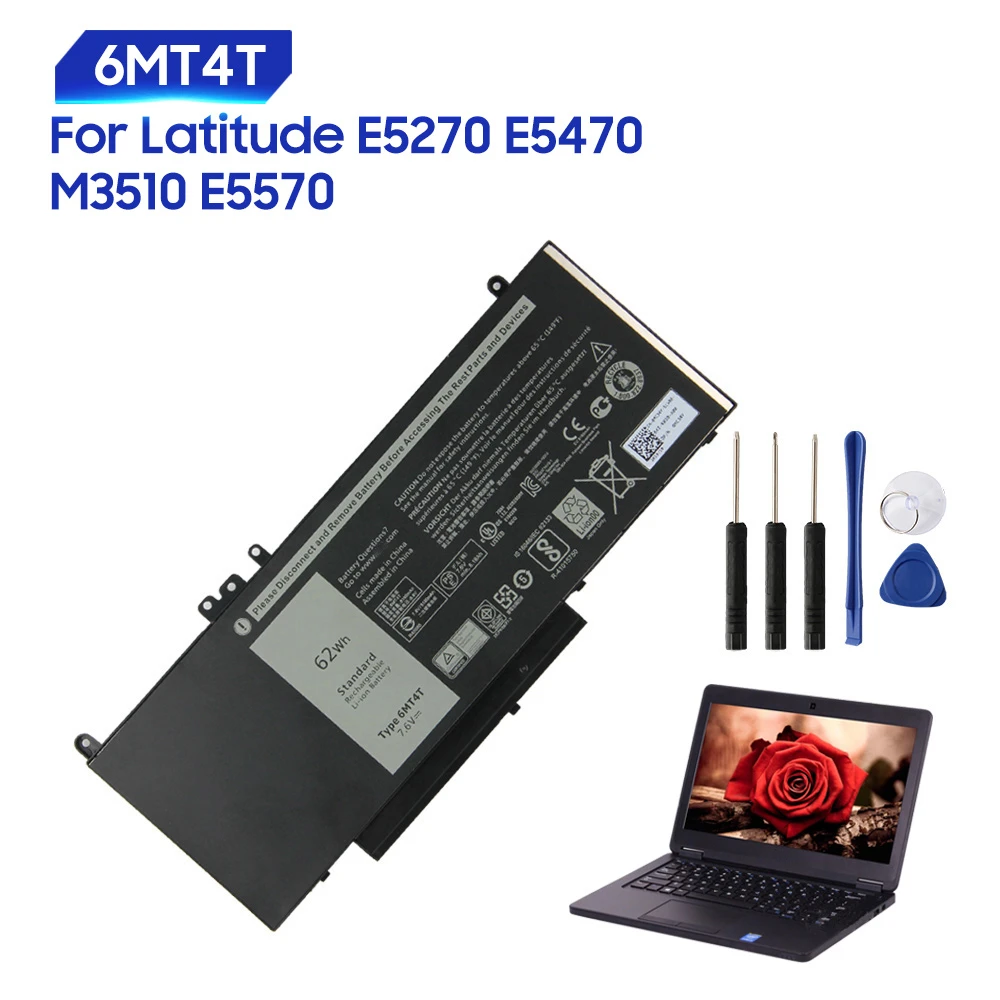 

Replacement New Battery 6MT4T For Dell Latitude M3510 E5570 E5270 E5470 Rechargeable Battery 62Wh