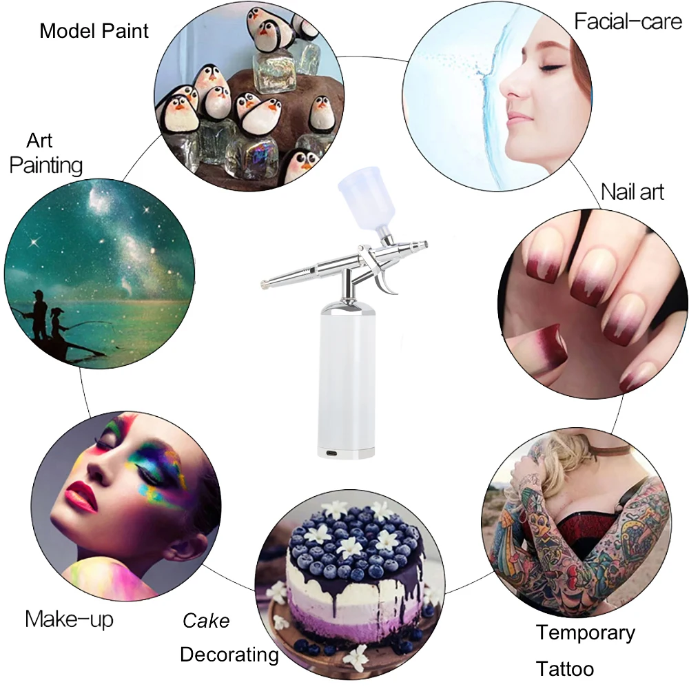 Air Brush Kit Auto Handheld Sprayer With 0.3Mm Tip, Portable Air Brushes  For Painting, Tattoo,Nail Art, Model Coloring - AliExpress