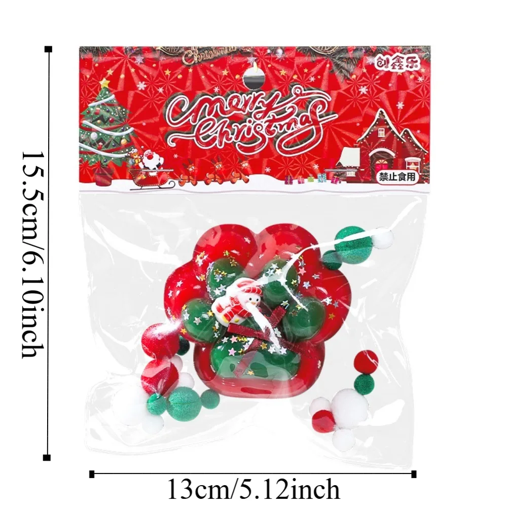 Novelty Soft Cat Paw Squeeze Toy Waffle Cartoon Christmas Fidget Doll Elastic Pizza Pinch Food Series Toy Funny 6