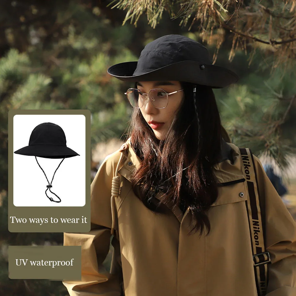

Men Women Summer Outdoor Camping Bucket Hat Uv Protection Waterproof Quick Drying Sun Visor Panama Fisherman Cap Mesh Breathable