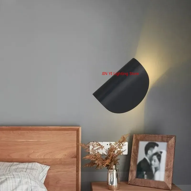 Italy Wall Lamp Stairs Bedroom Living Room Bed Side Color Creative Can Be Rotated Art Decor Rotating LED Light Eye Protection