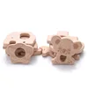 1Pcs Wooden Rodent Teethers Baby Cartoon Animals Rainbow Ice Cream Beech Teether Pendant For Baby Pacifier Chain Nurse Gifts Toy 3