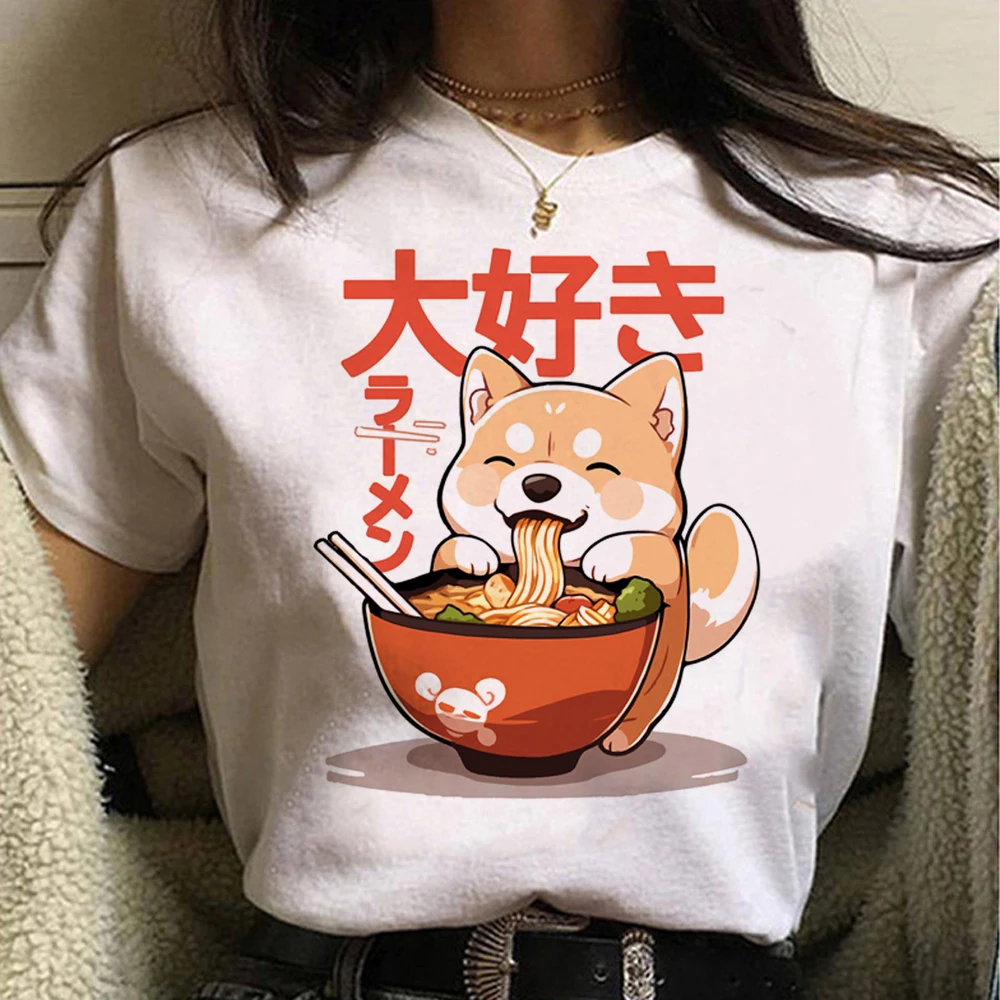 

Shiba Inu t shirt women streetwear Japanese top girl harajuku anime streetwear clothing