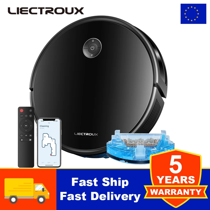 Robot Vacuum Cleaner Liectroux C7, AI Map Navigation ,6000PA Suction,WiFi App,Smart Home Mop,Floor Carpet Washing Appliance Robot Vacuum Cleaner Liectroux C7, AI Map Navigation ,6000PA Suction,WiFi App,Smart Home Mop,Floor Carpet Washing Appliance