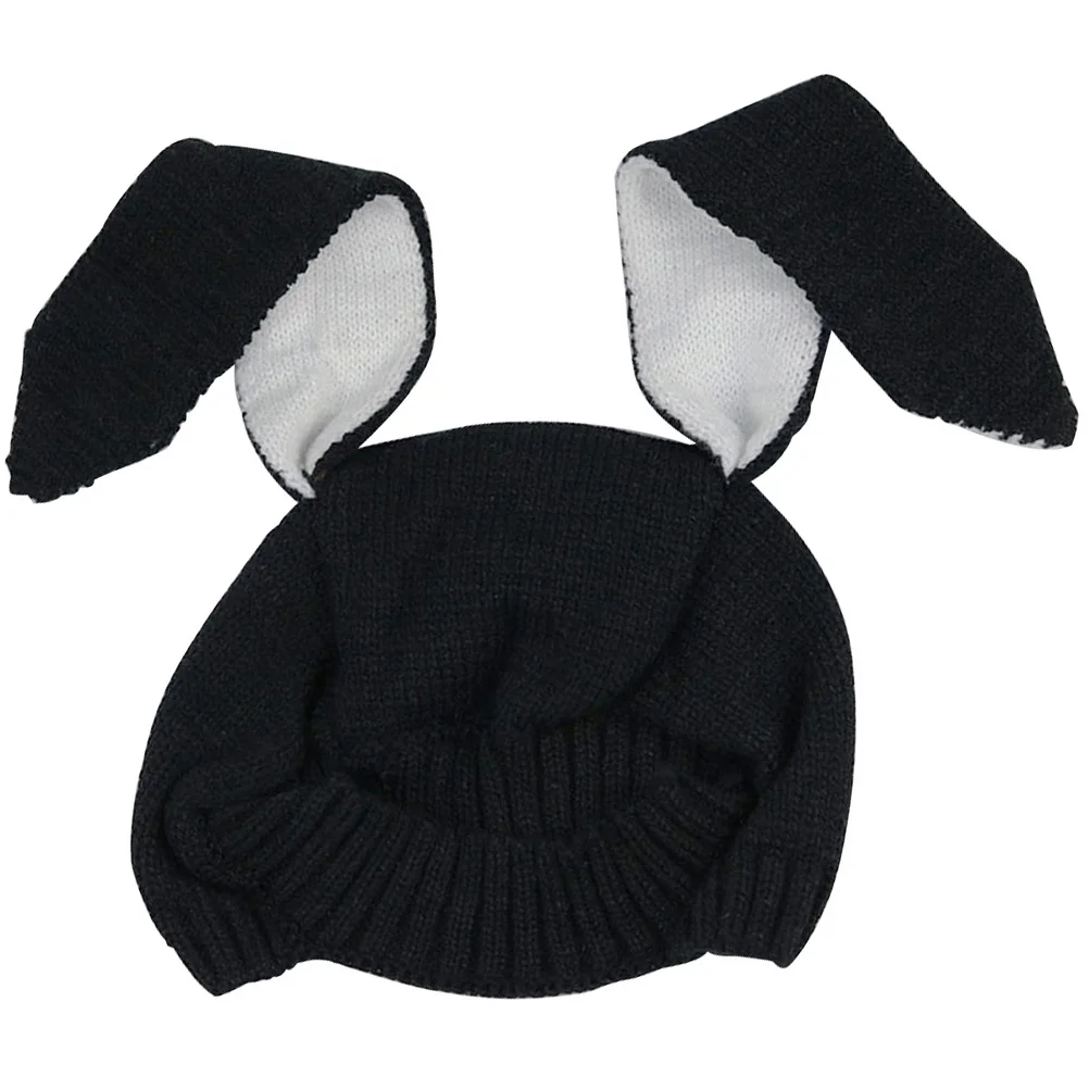 

Unisex Baby Toddler Infant Hats Rabbit Earflap Winter Warm Soft(Black)